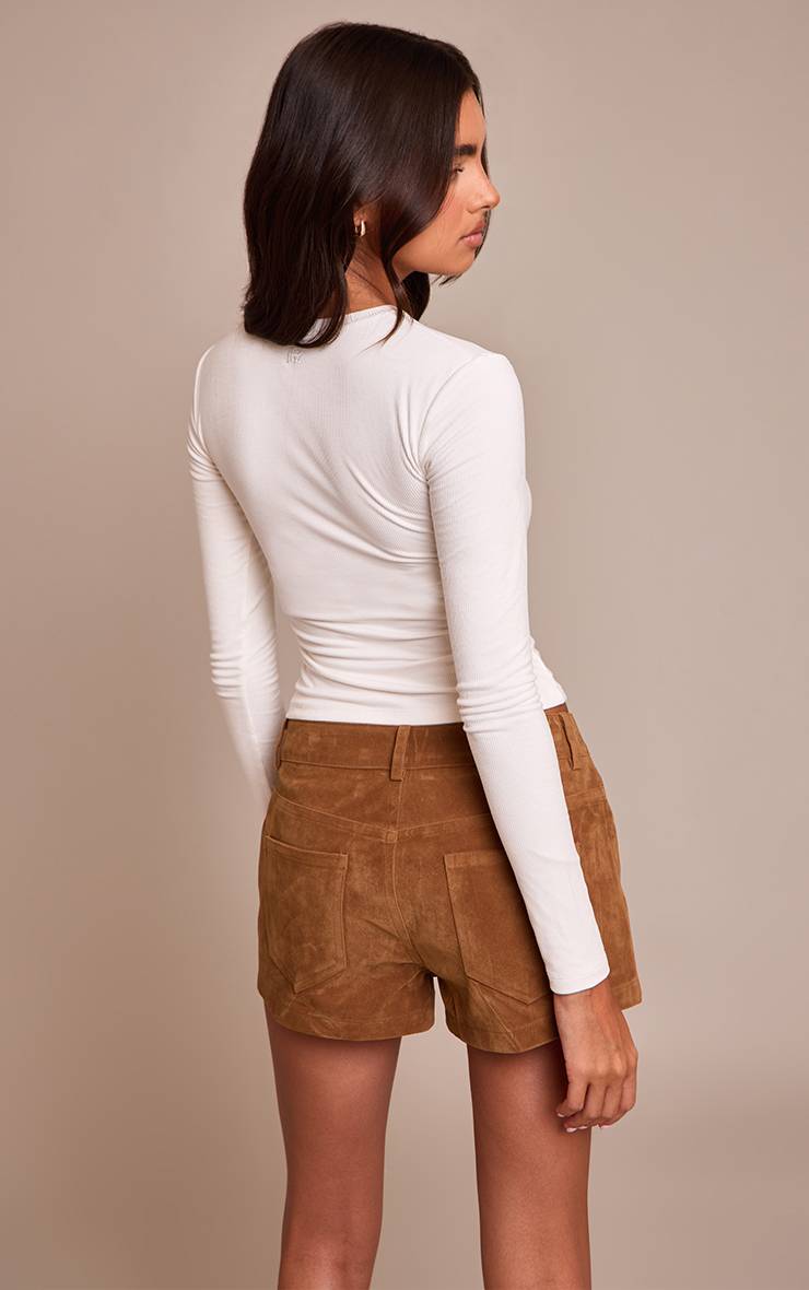 Marron Short Tailleur En Daim