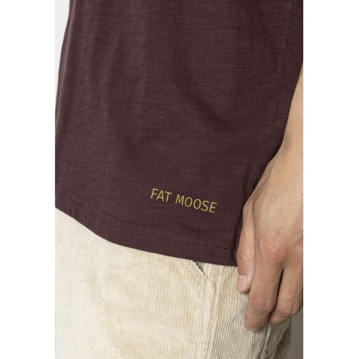 Fat Moose Boot organic T-shirt Dark plum