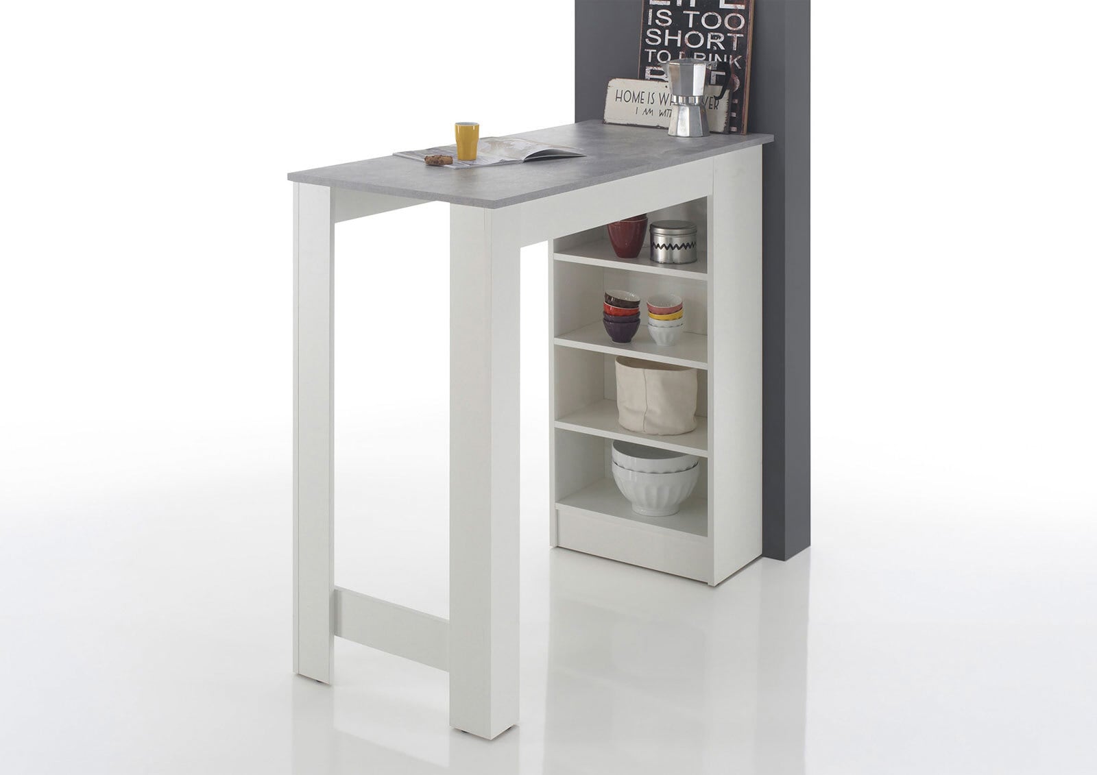 Bartisch Mojito Beton Nachbildung/Weiß 115x103x50 cm