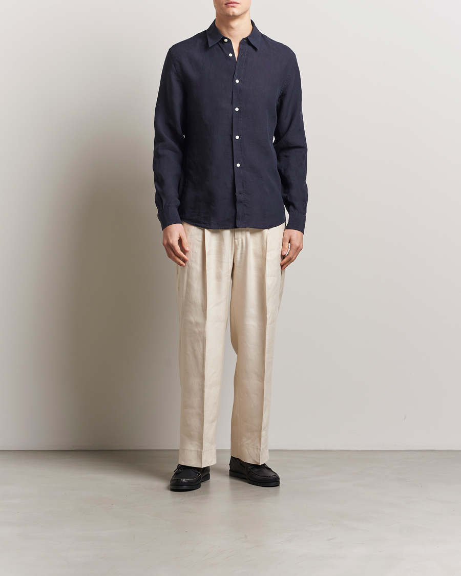 Tiger of Sweden Spenser Linen Shirt Midnight Blue