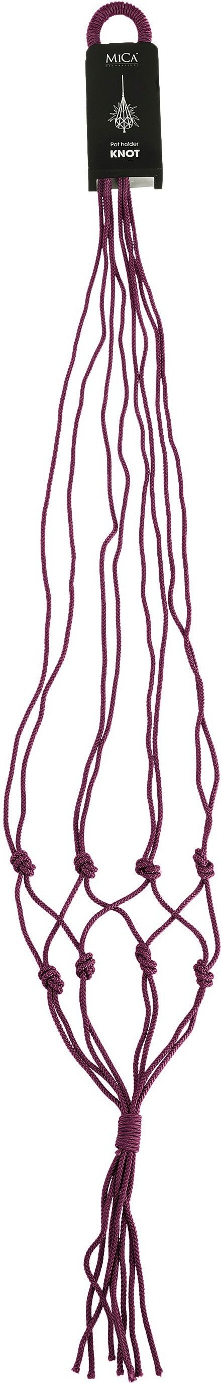Mica Decorations plantenhanger macramé Knot paars D 15 H 140 cm