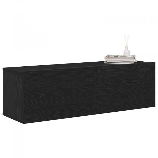 vidaXL Conjunto de Armário para TV 2 Peças Carvalho Preto - 2084624398