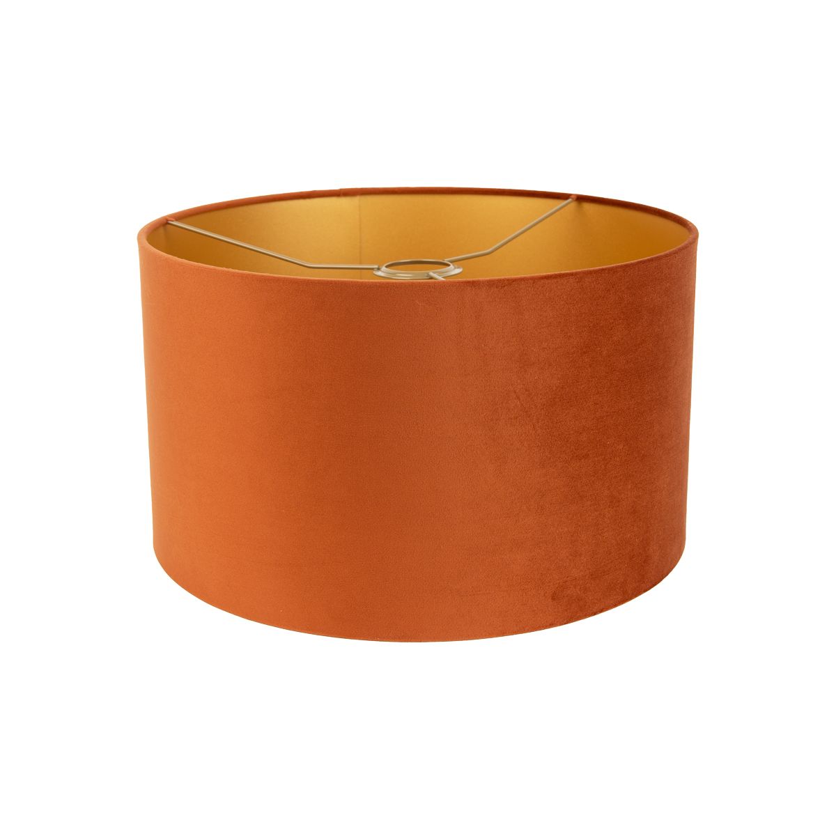 Stoffen lampenkap oranje met gouden binnenkant 35/35/20