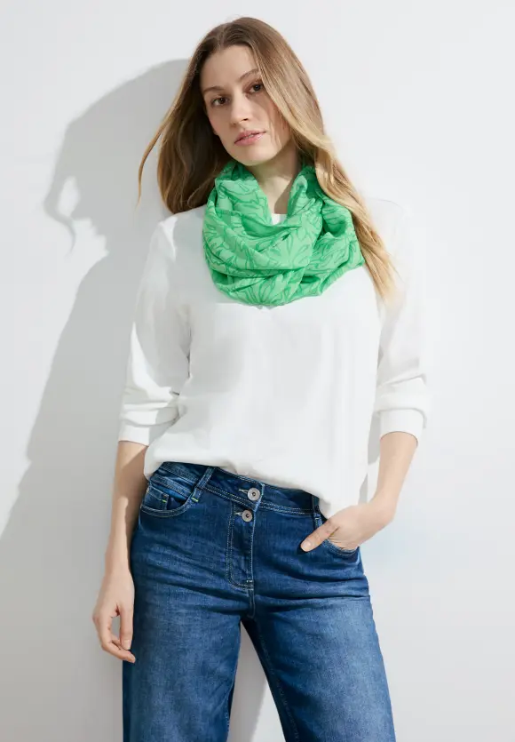 Loop mit Ausbrenner Print - celery green