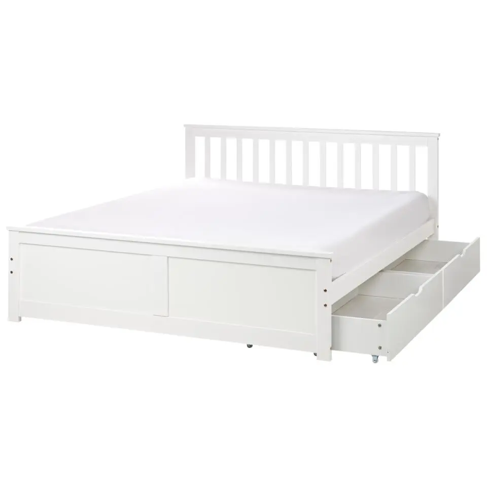 OLENDON - Bed met 2 lades - Wit - 160 x 200 cm - Dennenhout