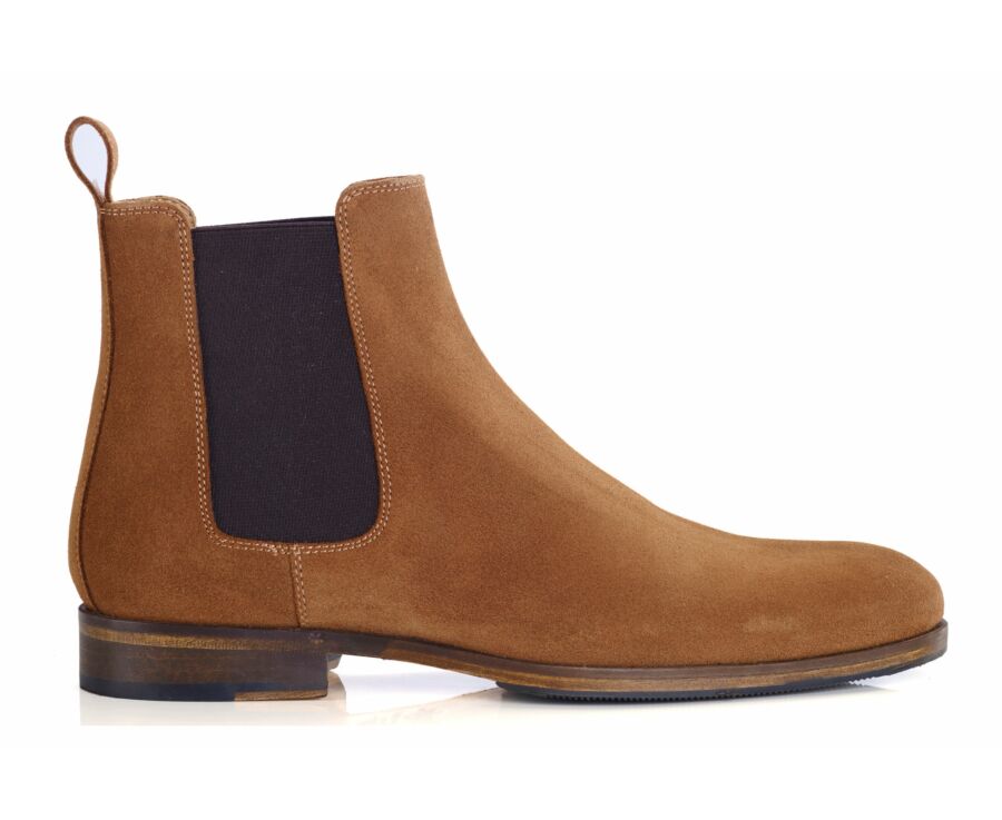 Chelsea boots homme Velours Cognac - DAWSON II PATIN