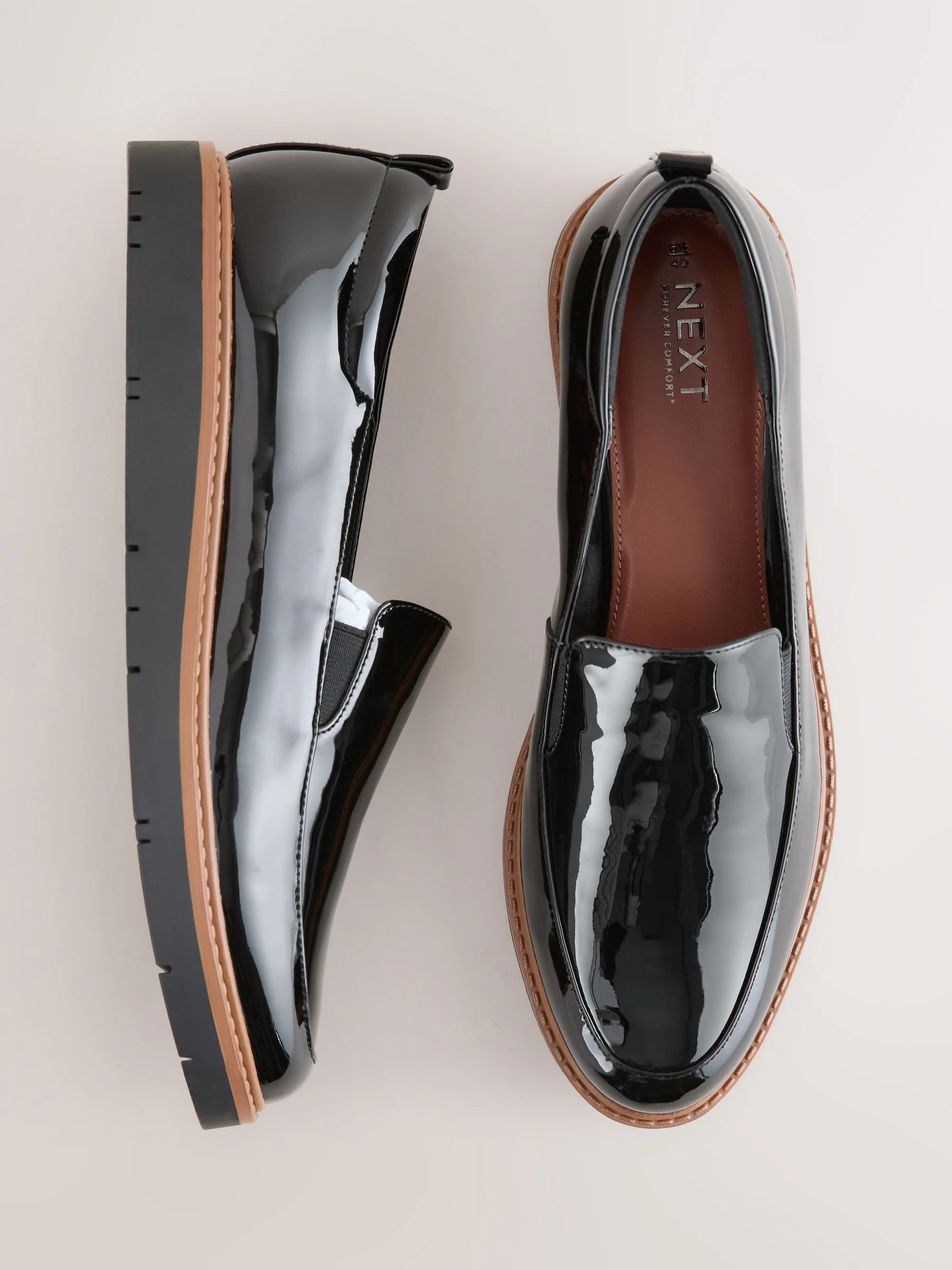 Zwart lak - Forever Comfort® Slip On Clean Chunky Sole Loafers