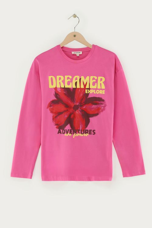 Roze T-shirt met lange mouwen 