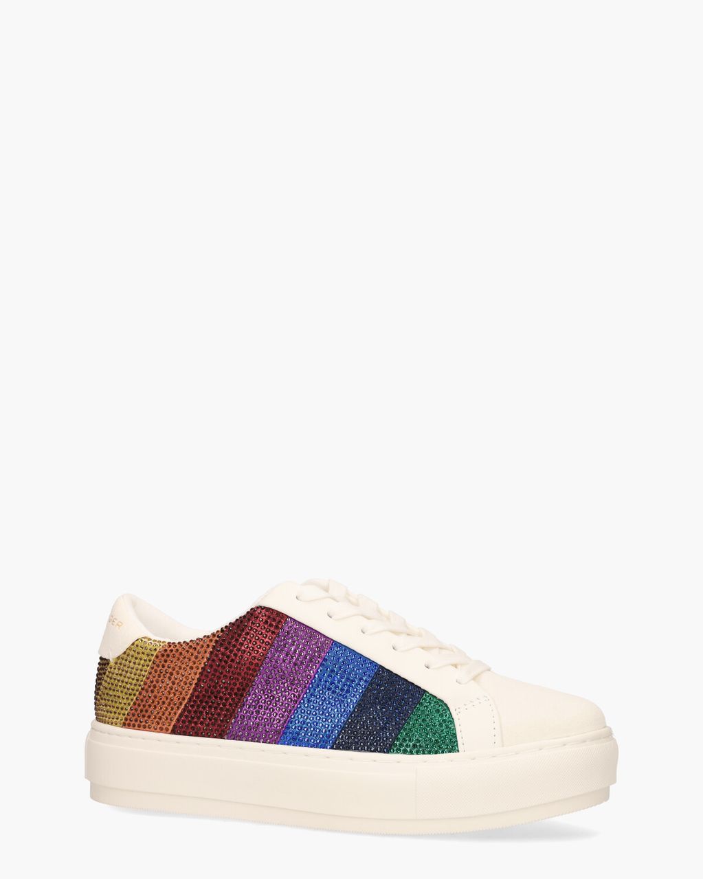 Kurt Geiger Laney Stripe Crystal Sneaker Wit/Multicolor Damessneakers