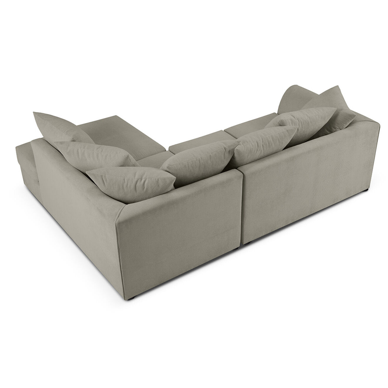 Mazzini Sofas Canapé d'angle Droit Quince Velours côtelé 4 Places gris clair - 221x171x80 cm