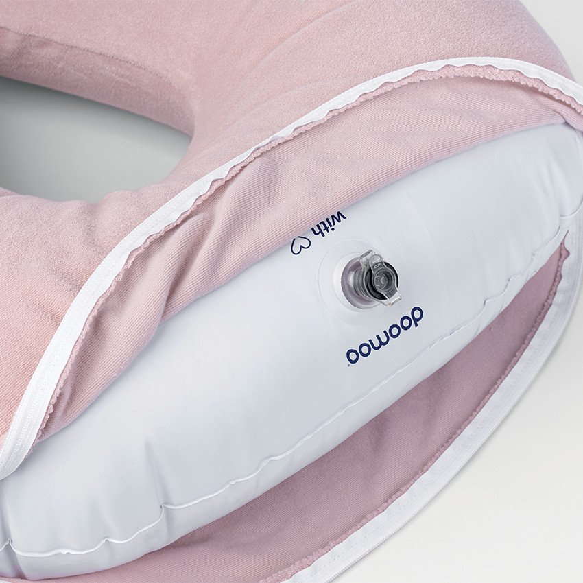 Coussin d'allaitement gonflable multi-usages rose
