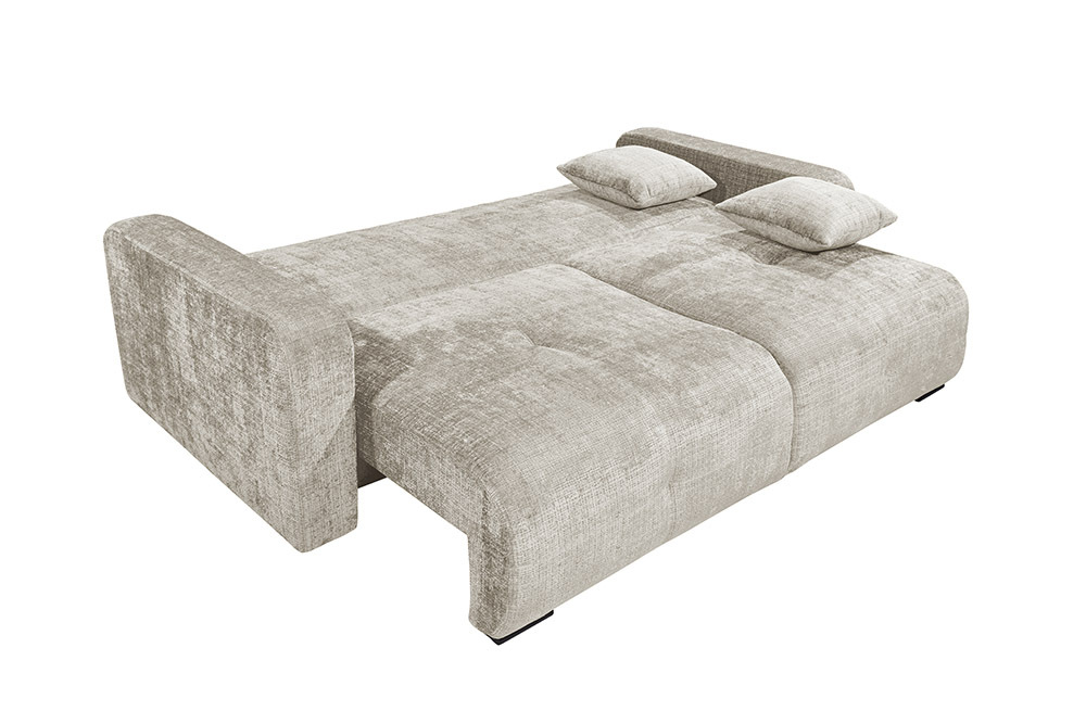 Modernes Schlafsofa DIAMOND 235cm taupe Chenille Cremona mit Stauraum 3-Sitzer Couch