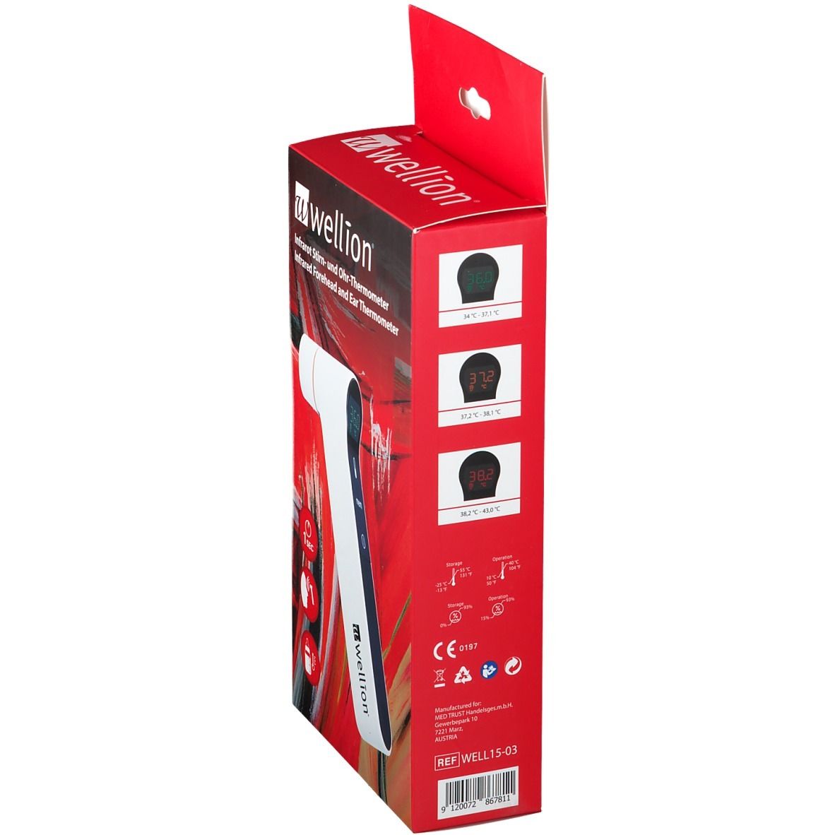 WELLION Infrarot Stirn- und Ohr Thermometer