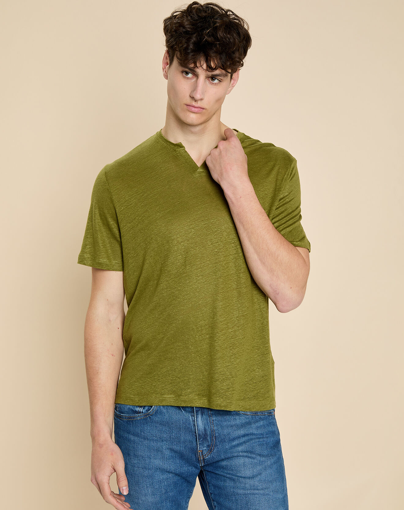 Harris Wilson T-Shirt 100% Lin Humphrey olive