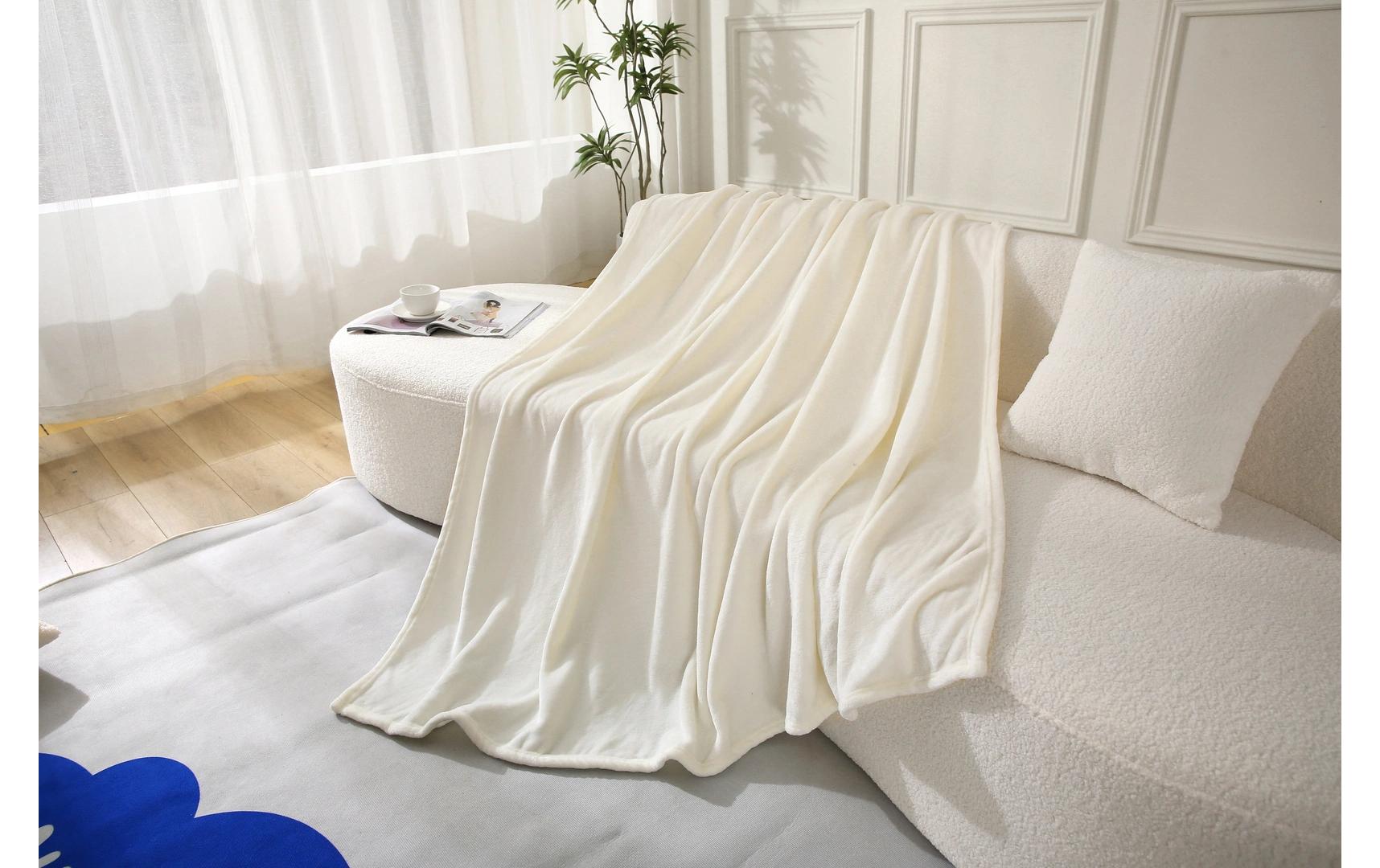 Decke Shiny 150 x 200 cm, WeissFlanelldecke, 100% Polyester