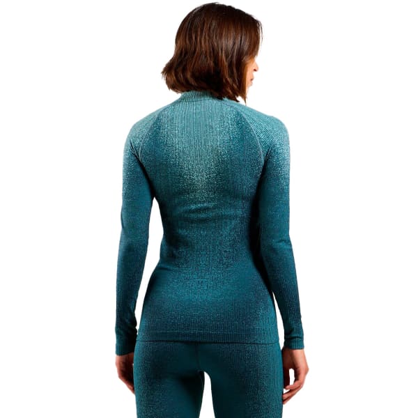 T-shirt thermique ODLO PERFORMANCE WARM BLACKCOMB BL TOP TURTLE NECK L/S HALF ZIP W PROVINCIAL BLUE