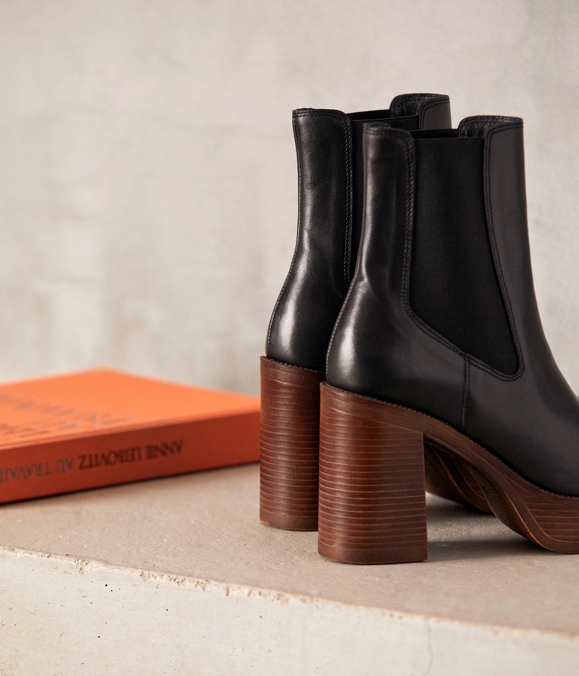 Boots noires plateforme Alica