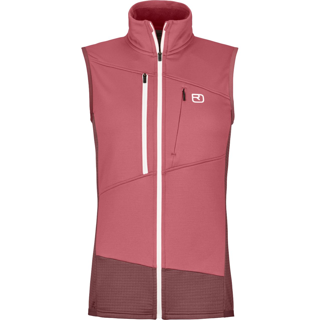 ORTOVOX Fleece Grid Weste Damen mountain rose
