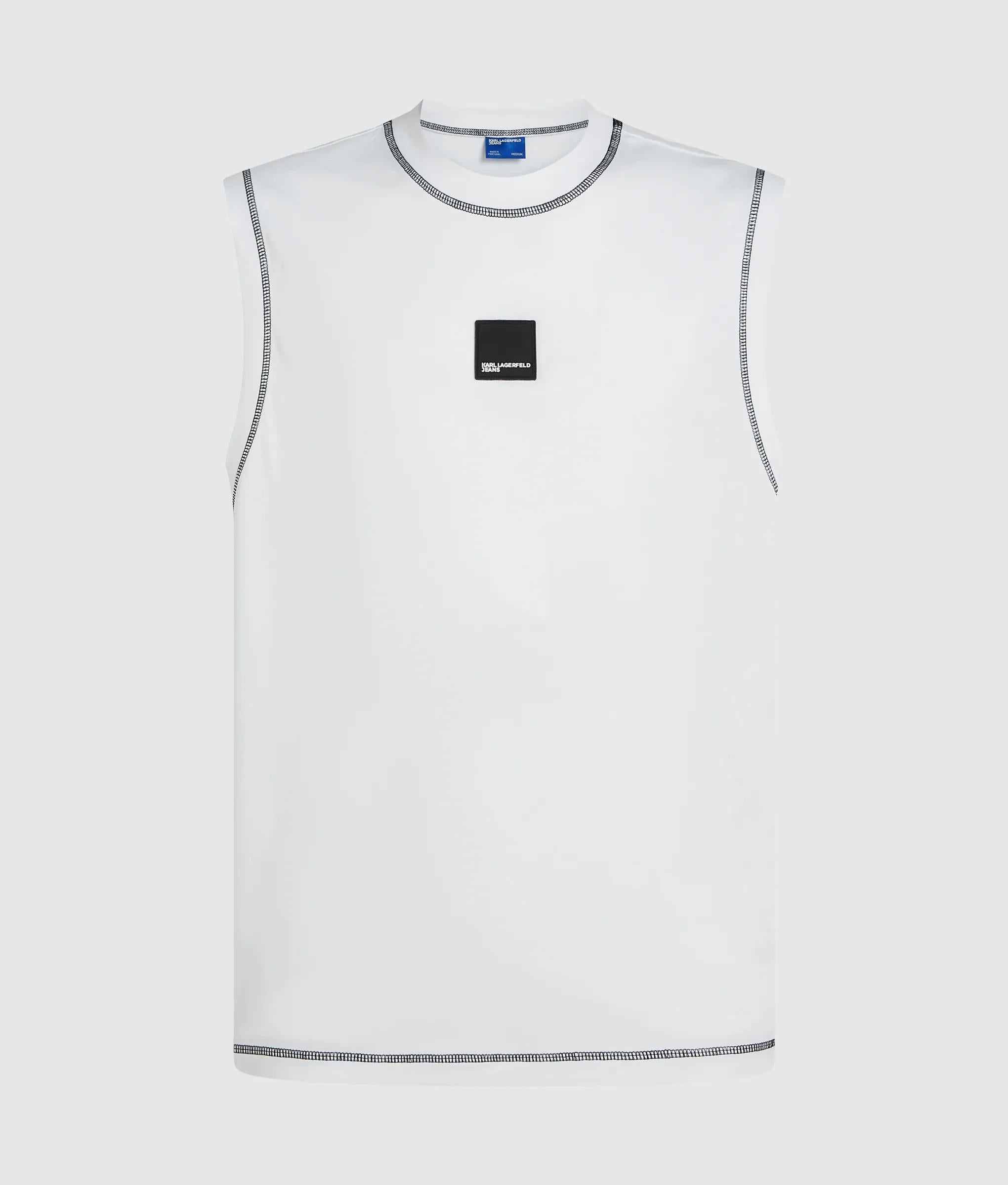 Relaxte tanktop met contrasterende steek