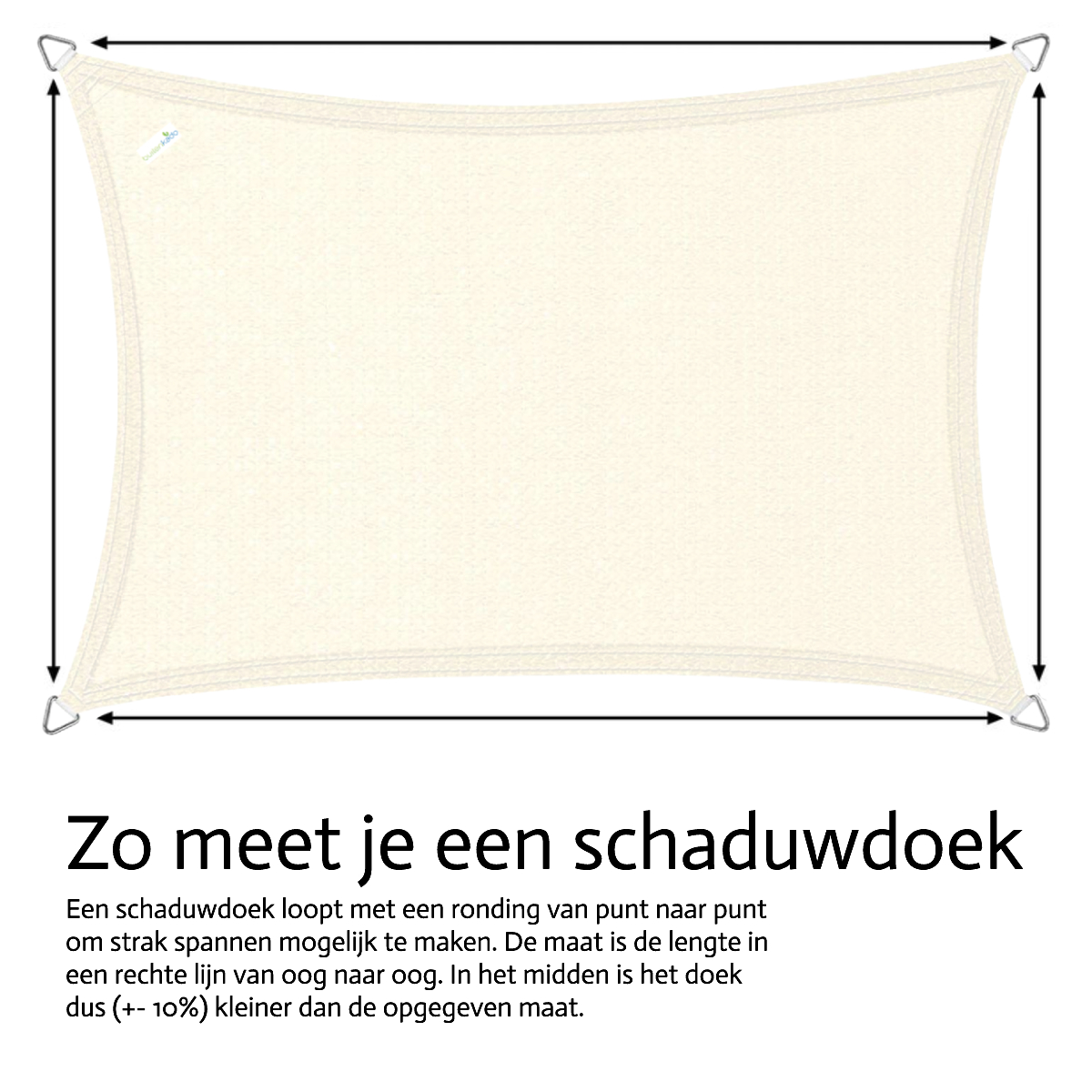 Buitenkado 2x3 antraciet waterdicht schaduwdoek rechthoek