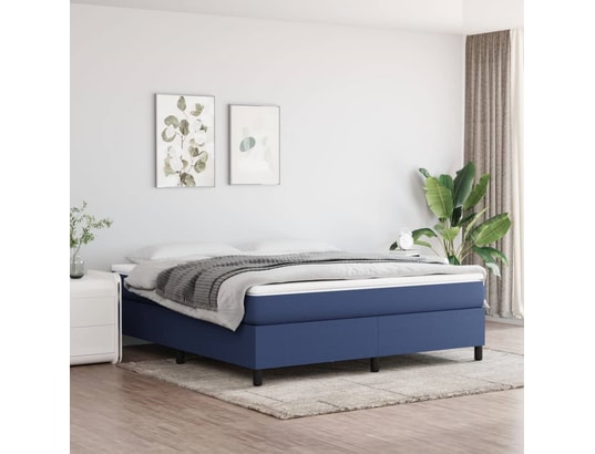 VIDAXL - Sommier 180 x 200 Sommier à ressorts de lit bleu 180x200 cm tissu