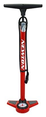Pompe a pied Newton fpv1 acier colori rouge raccord double style switch avec manometre 11bars vp-vs