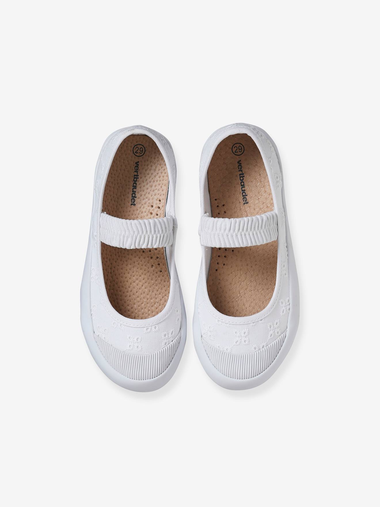 Sapatilhas de ballet de tecido branco para meninas