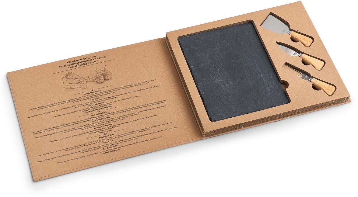 Zeller Present Käsebrett vierteilig in Geschenkbox