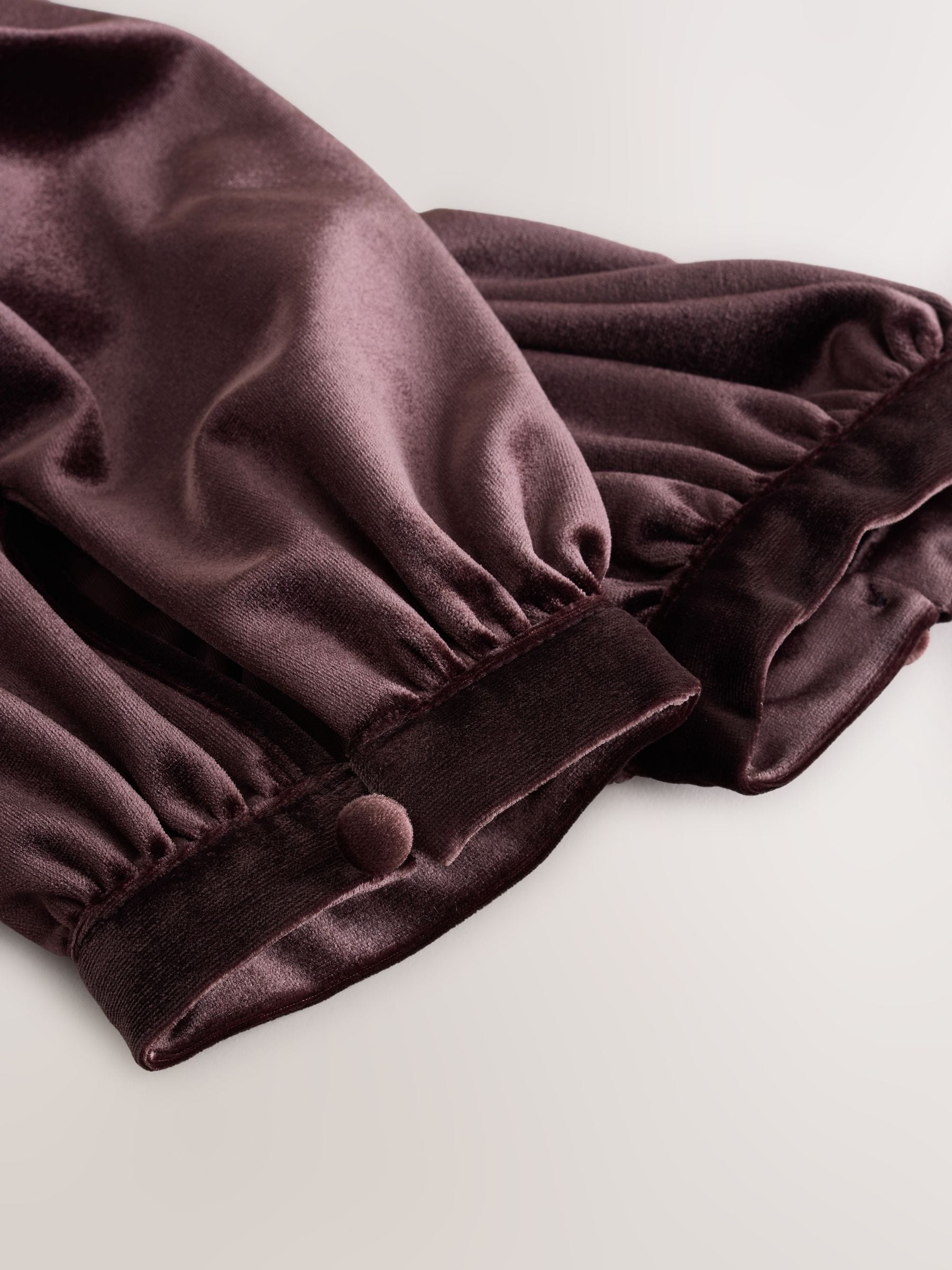 Chocoladebruin - Velvet Tie Waist Wide Leg Jumpsuit
