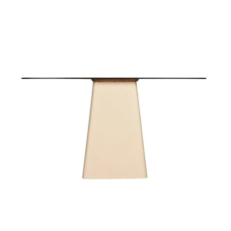 Wandtafel Crème Glas/Staal - 140x40x76cm - Brix Mylon