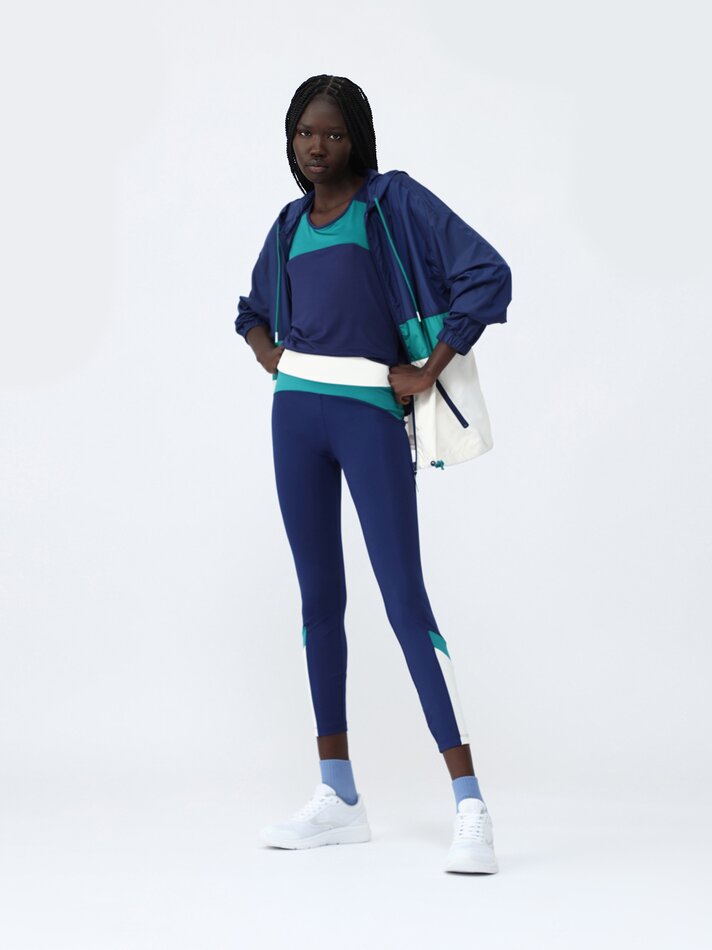 Jaqueta esportiva color block - Verde