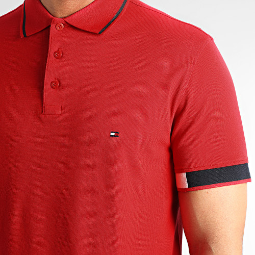 Polo Manches Courtes RWB Placket Cuff Rouge