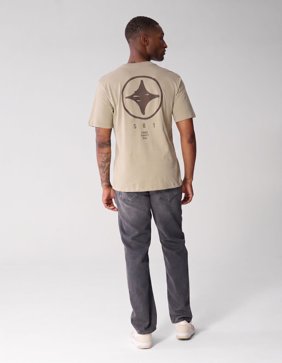 Scratched Artwork T-shirt Lichtgroen