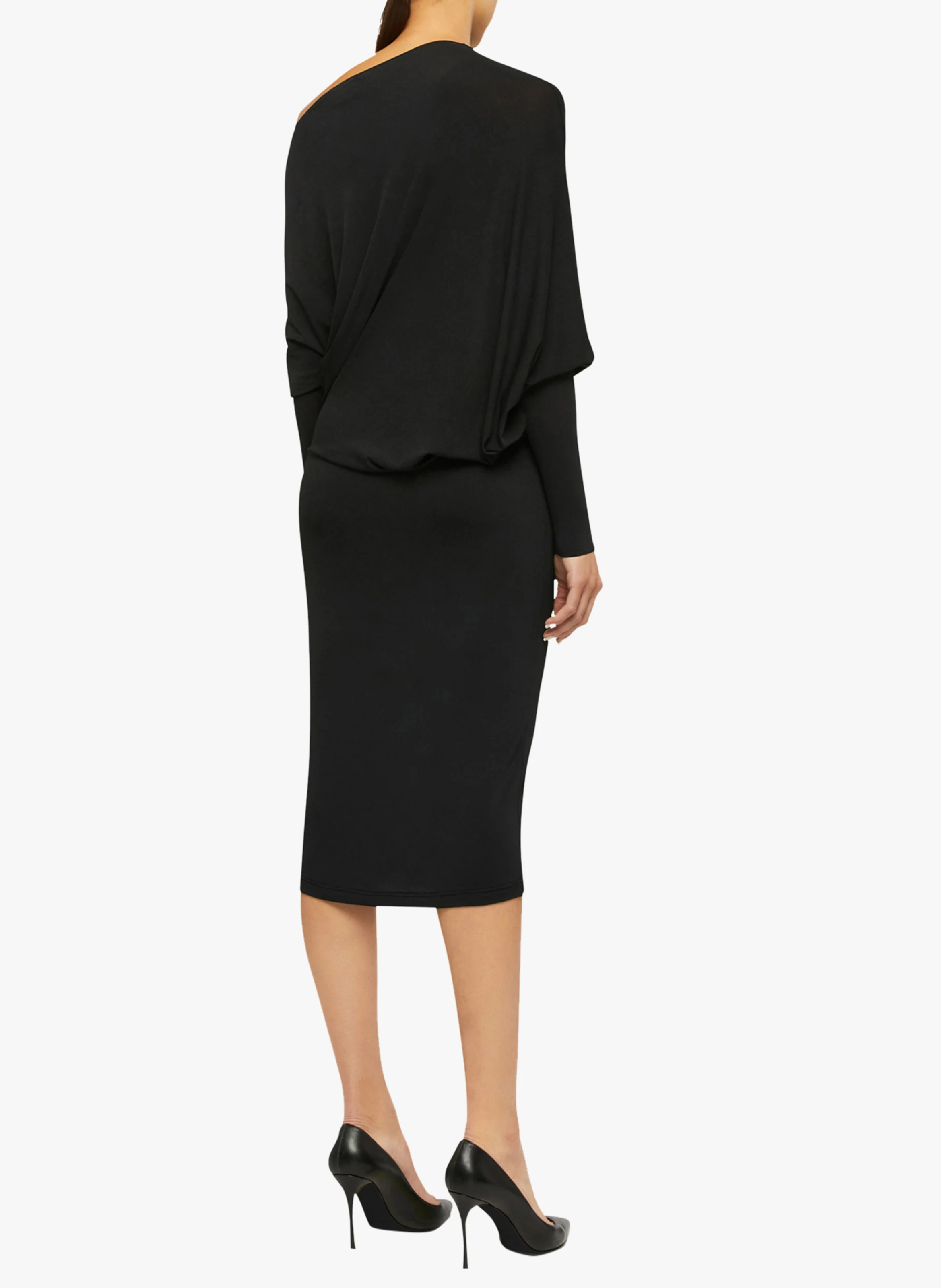 Robe midi asymétrique| Noir