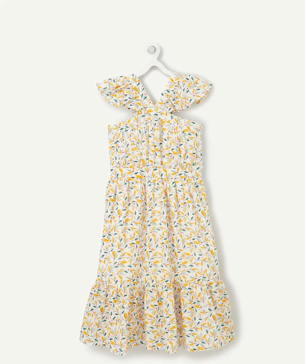 ROBE LONGUE FILLE IMPRIMÉE ET À BRETELLES