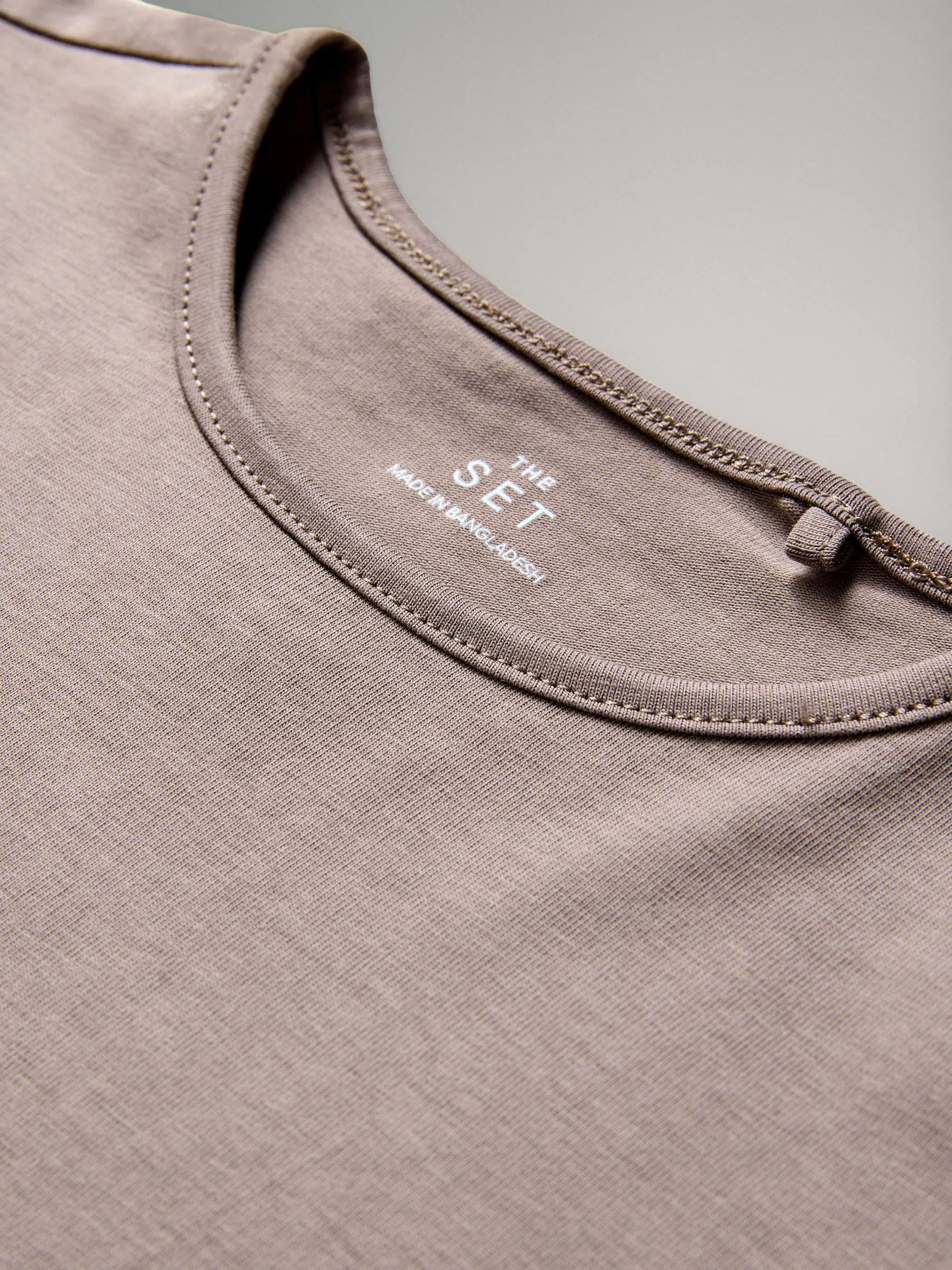 Zwart/bruin/crème/grijs gemêleerd - The Set 5 Pack Short Sleeve Crew Neck Cotton T-Shirts