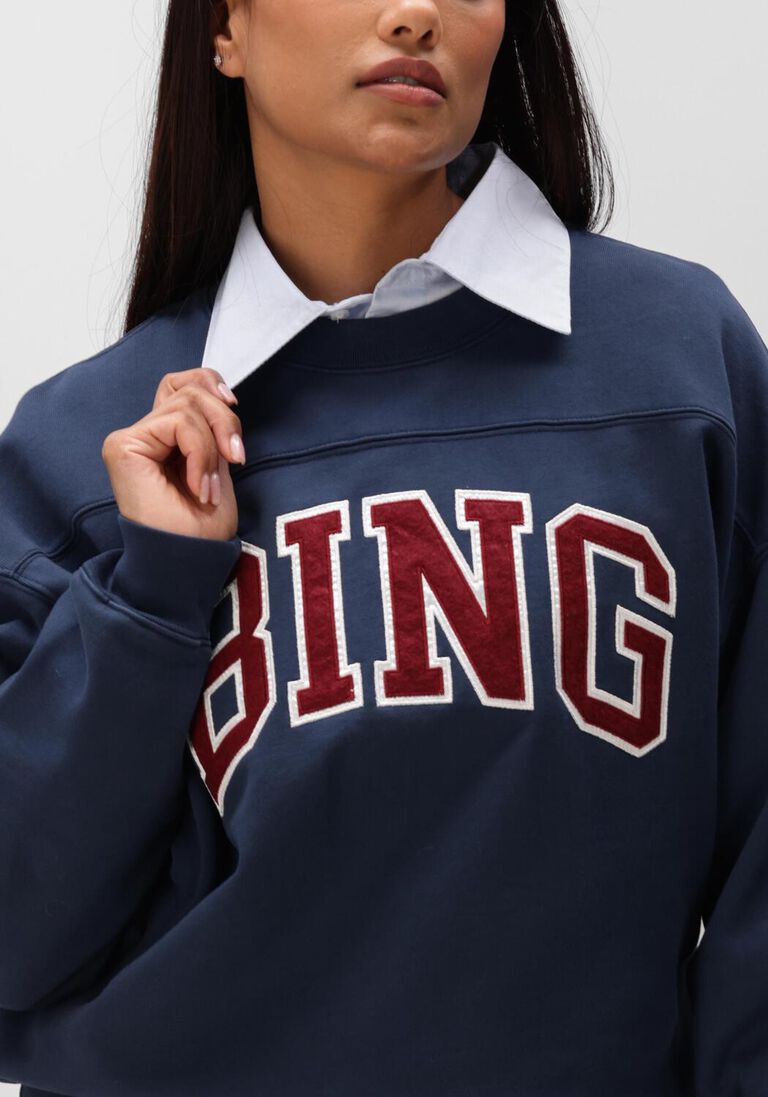 donkerblauwe anine bing truien/vesten trenton sweatshirt bing- washed navy