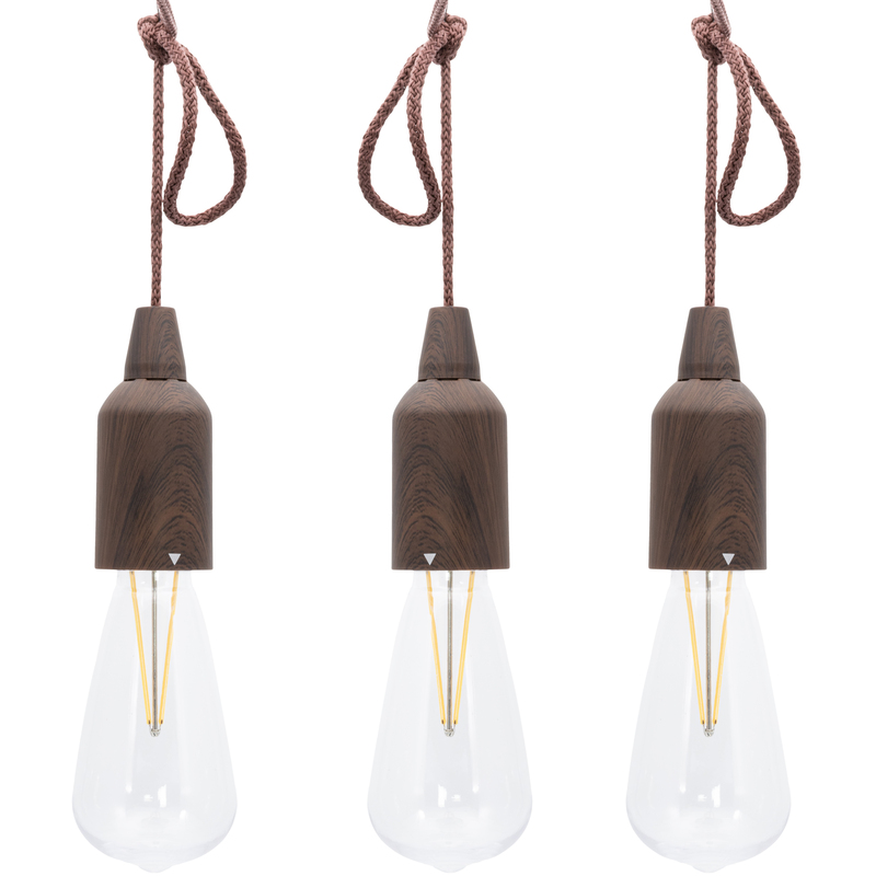 Securit Deckenleuchte COPENHAGEN 3er Set, braun