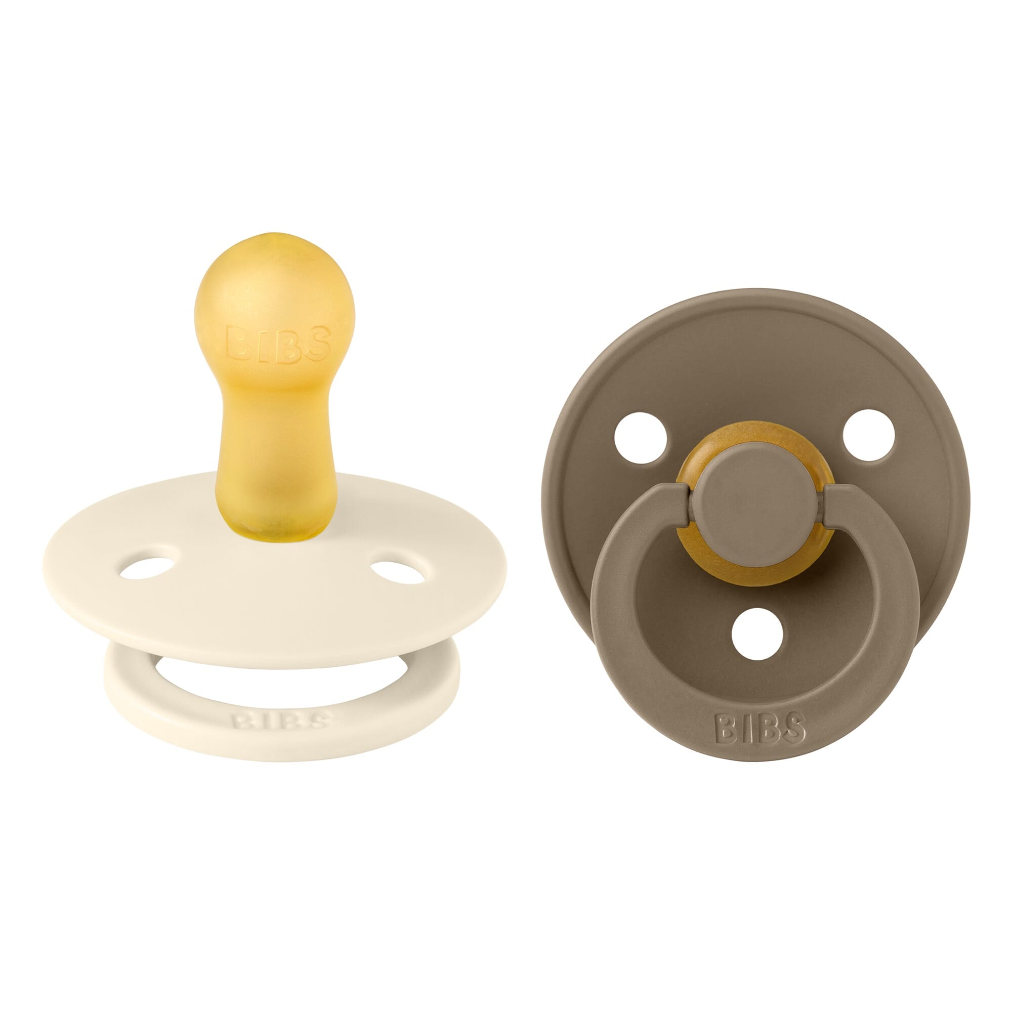 Bibs Colour str 2 (2 pk) Ivory & Dark Oak - Rumpetroll