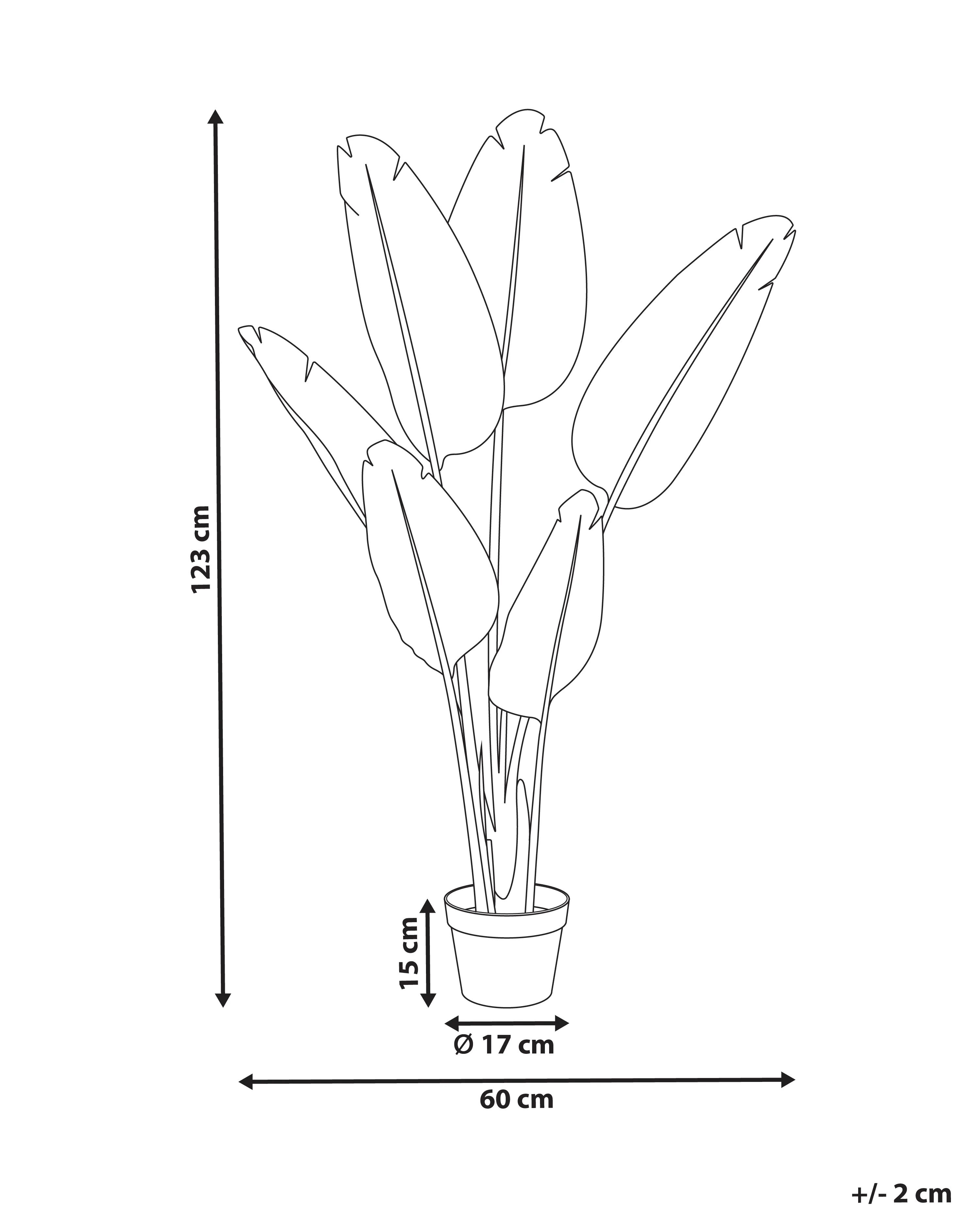 Kunstplant BANANA TREE 123 cm Goud