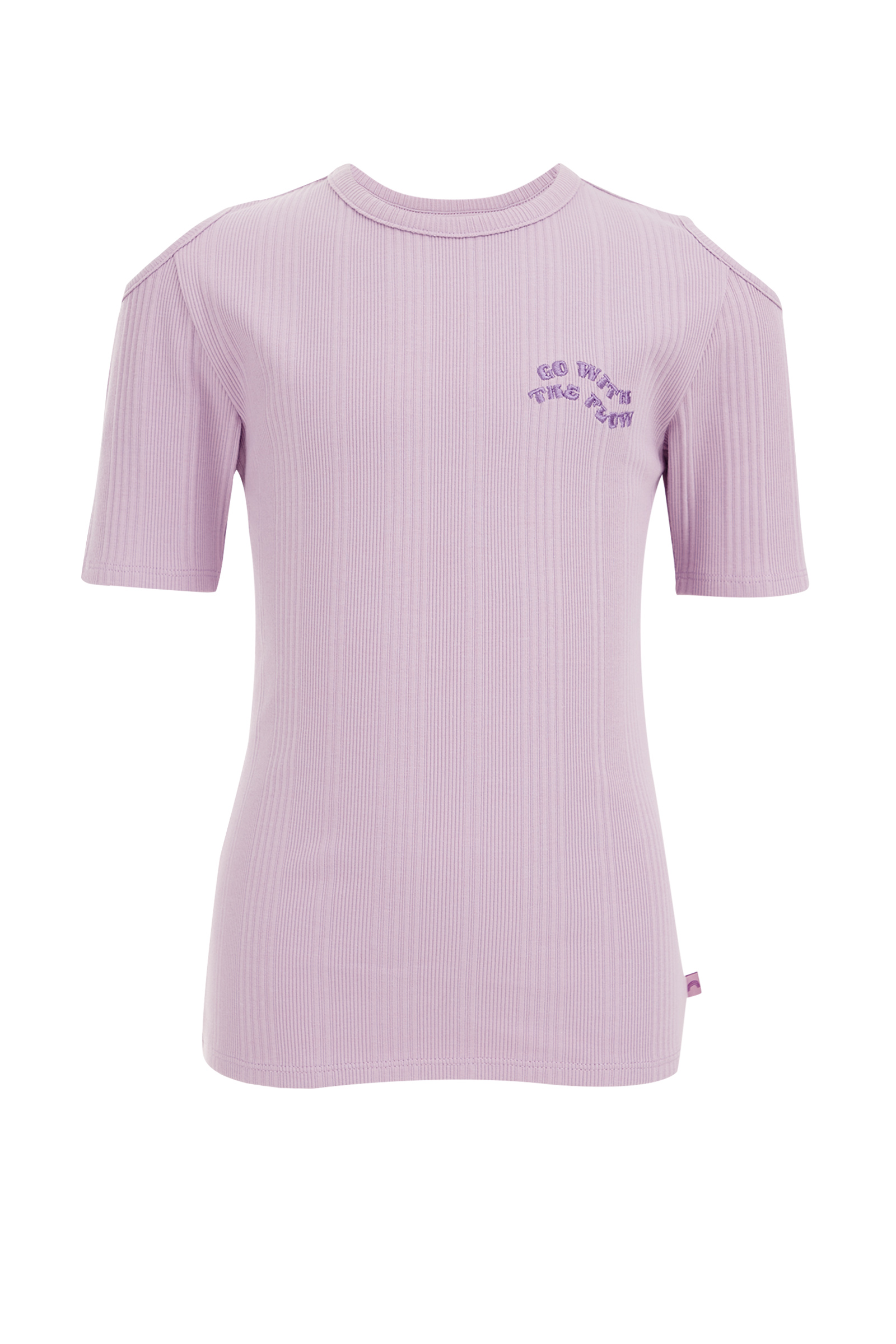 Meisjes T-shirt van ribstof WE Fashion Lila
