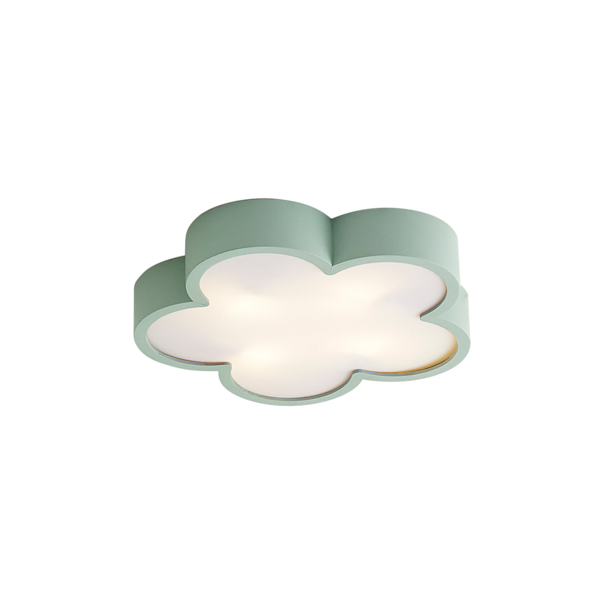 QAZQA Kinder plafondlamp groen met wit - Lucille
