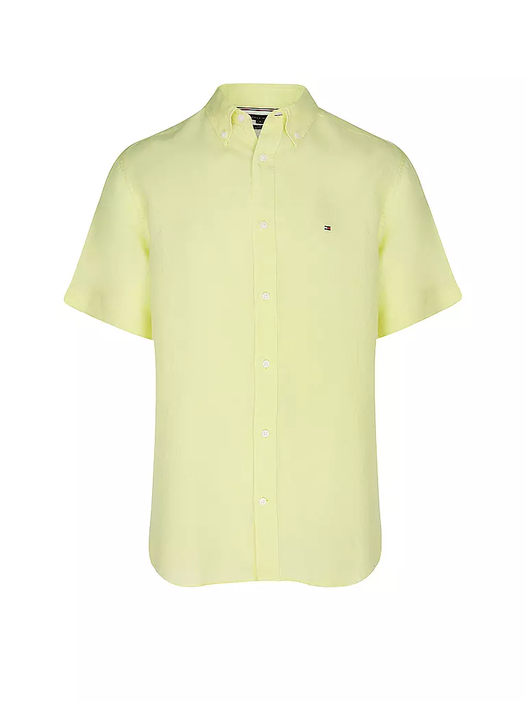 TOMMY HILFIGER Leinenhemd Regular Fit gelb