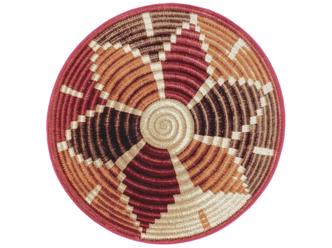 Tapis d'extérieur & intérieur rond Kenya Multicouleur ø 160 cm rond