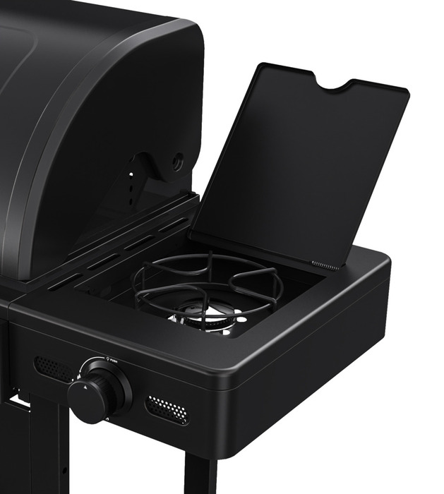 Gasgrill 4 brændere og sidebrænder sort - Grillexpert