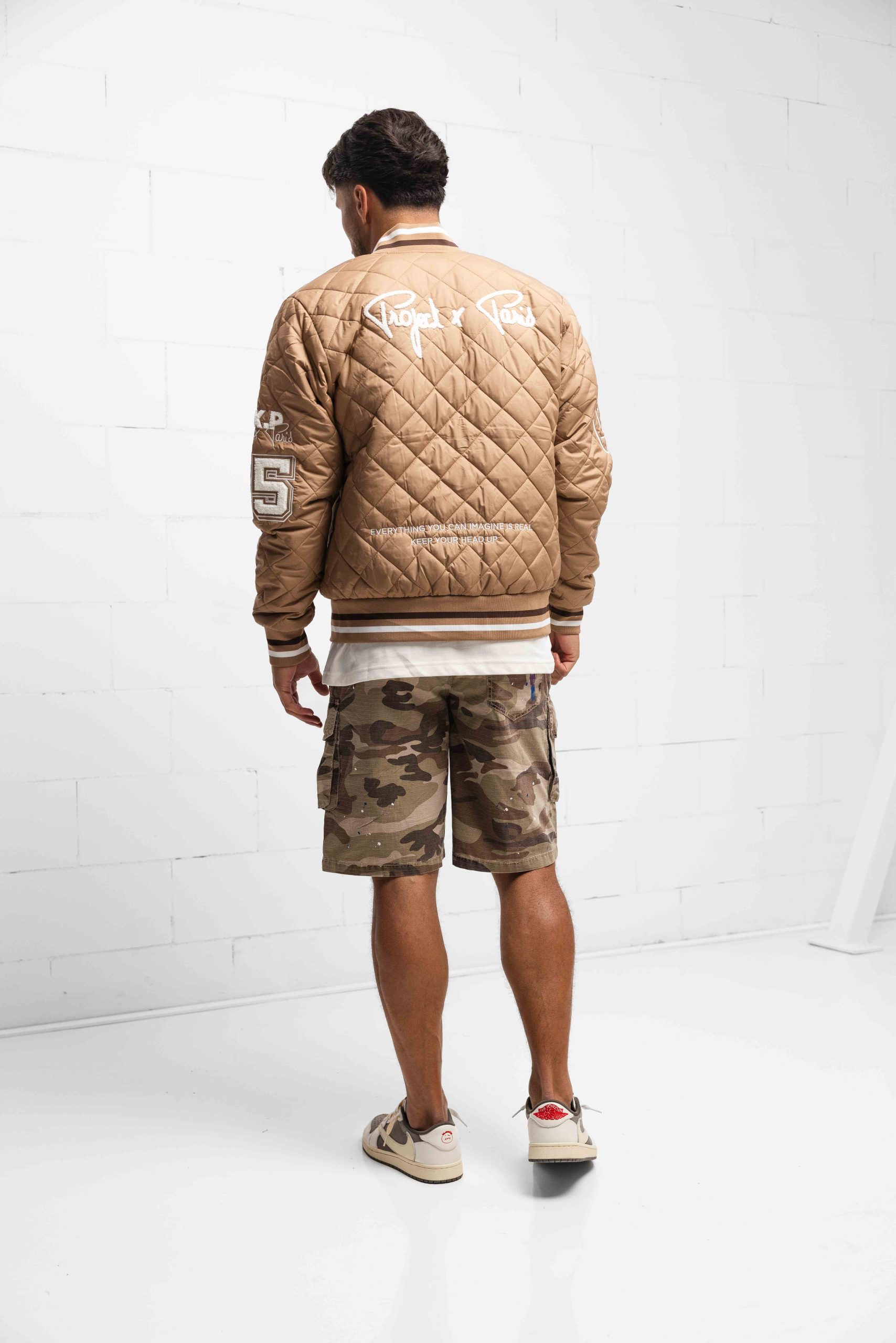Project X Paris Teddy Quilted Jas Heren Beige