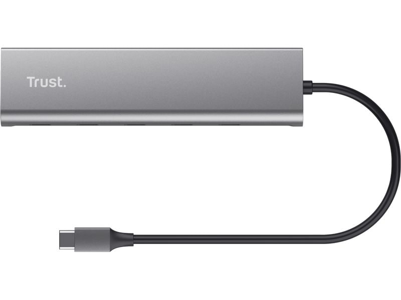 Trust Halyx USB-C-Hub mit 5 Ports Aluminium-USB-C-Hub für vier zusätzliche USB-C-Anschlüsse
