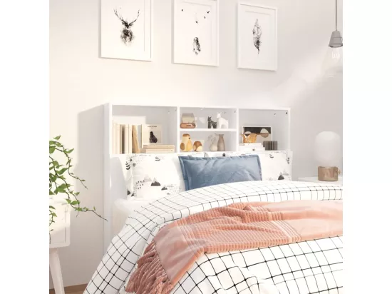 Armoire de tête de lit Blanc 120x19x103,5 cm