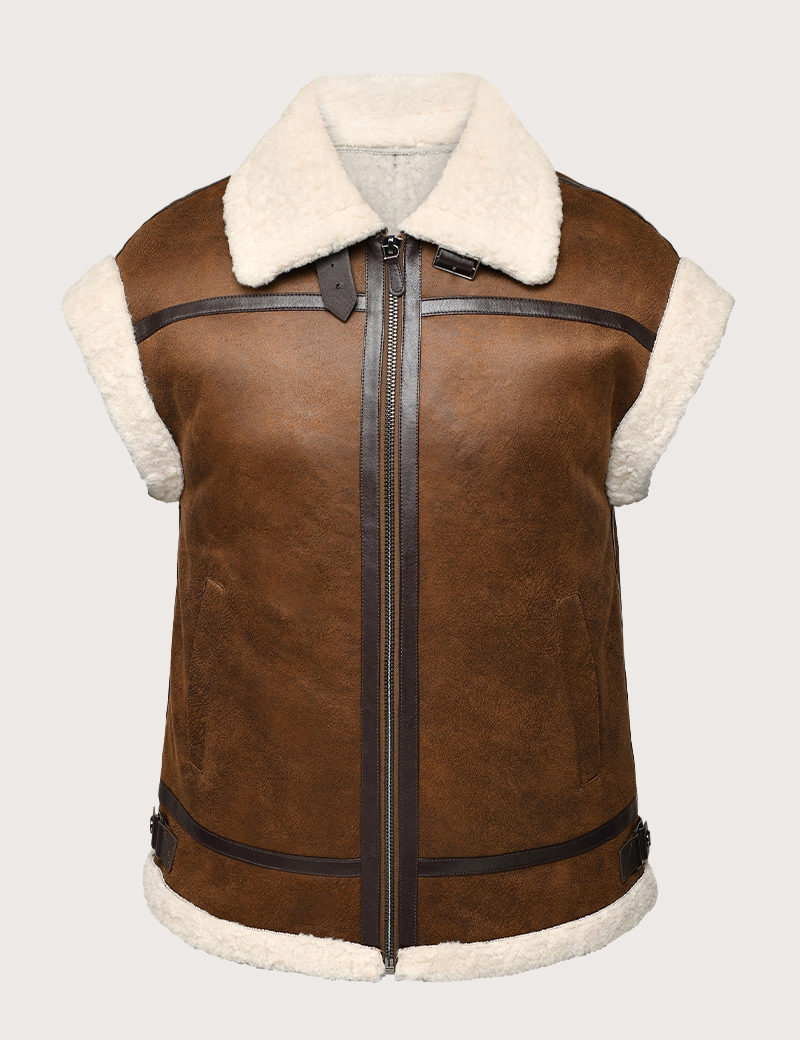 OAKWOOD GILET FEMME DÉTAIL SUÈDE THEATRE MARRON VIEILLI