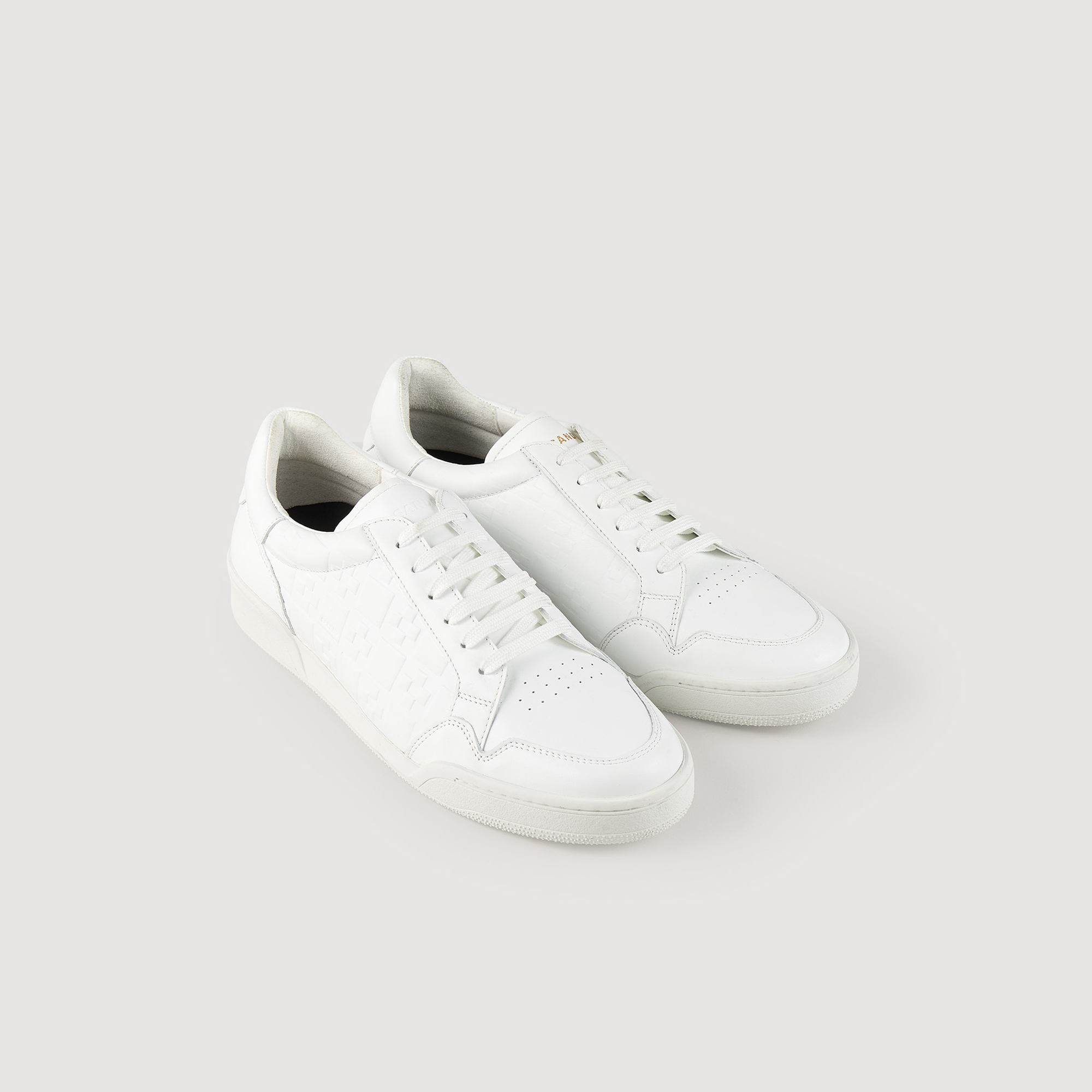 Sneakers en cuir embosse square cross